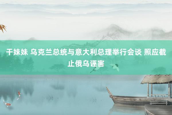 干妹妹 乌克兰总统与意大利总理举行会谈 照应截止俄乌诬害