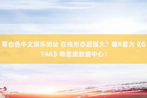 哥也色中文娱乐地址 在线形态超强大？曝R星为《GTA6》特意建数据中心！