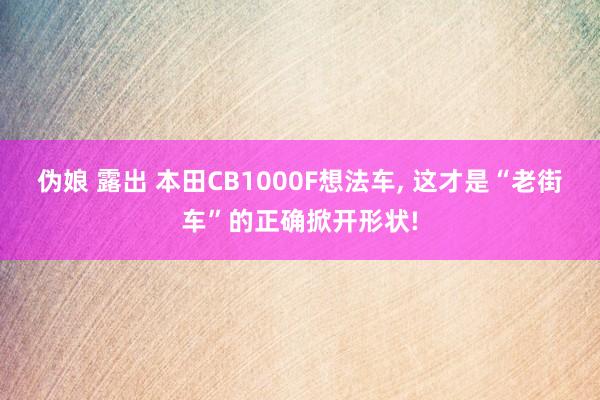 伪娘 露出 本田CB1000F想法车, 这才是“老街车”的正确掀开形状!