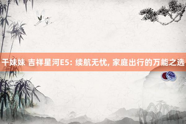 干妹妹 吉祥星河E5: 续航无忧, 家庭出行的万能之选
